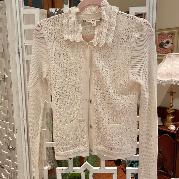 Chelsea & Violet Ivory Lace Cardigan - Picture 1 of 5